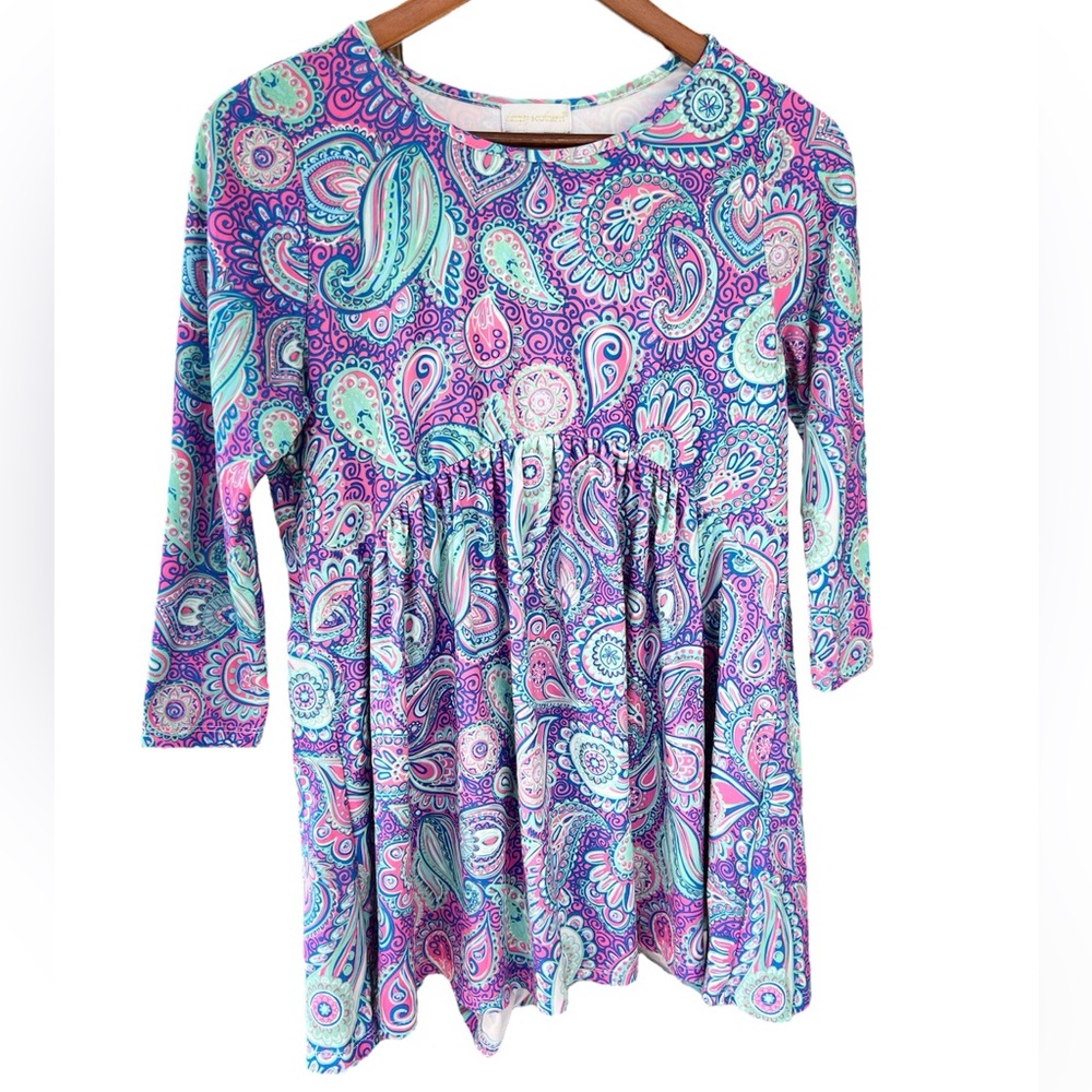 Simply Southern Baby Doll Tunic Shirt Top Paisley 3/4 Sleeves Size Small